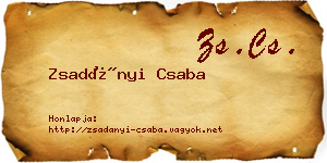 Zsadányi Csaba névjegykártya