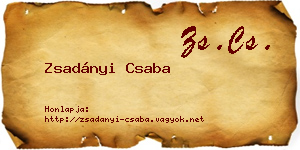 Zsadányi Csaba névjegykártya